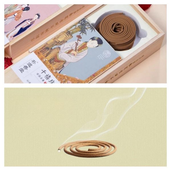 Chinese Traditional Natural Rose and Osmanthus Scent Coiled Incense Gift Set -- 2 Box