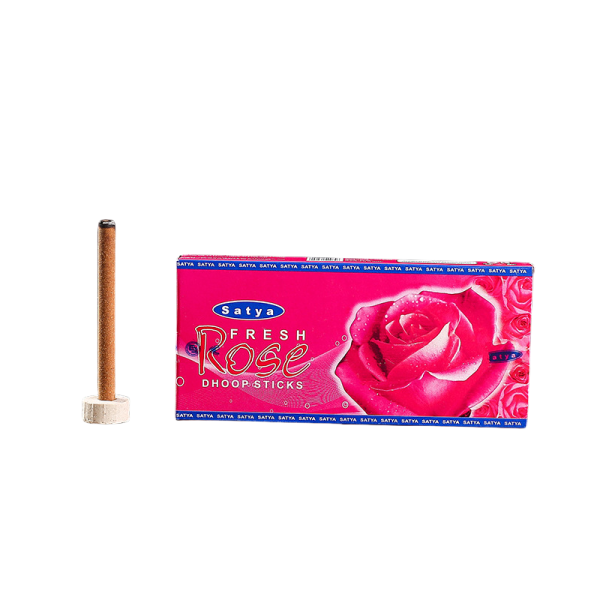Natural Hand Rolled Short Thick Fresh Rose Fragrance Indian Incense with Sticks