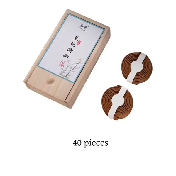 Premium Handmade Magnolia Flower Fragrance Incense Coil with Wooden Box