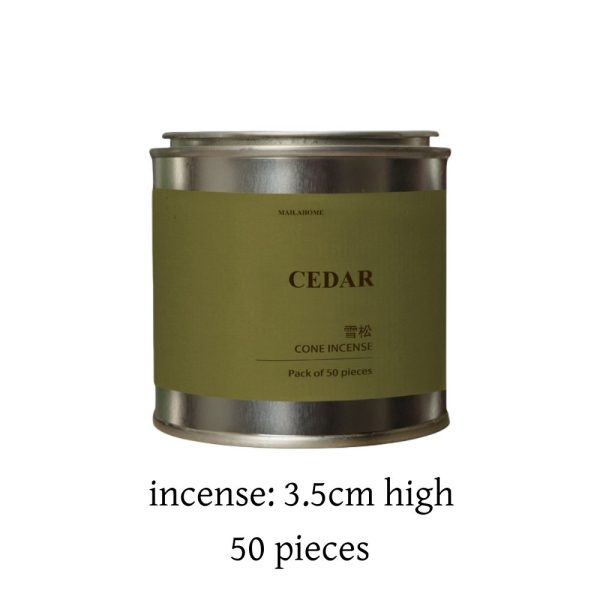 Premium Handmade Natural Cedar Conical Incense with Metal Jar